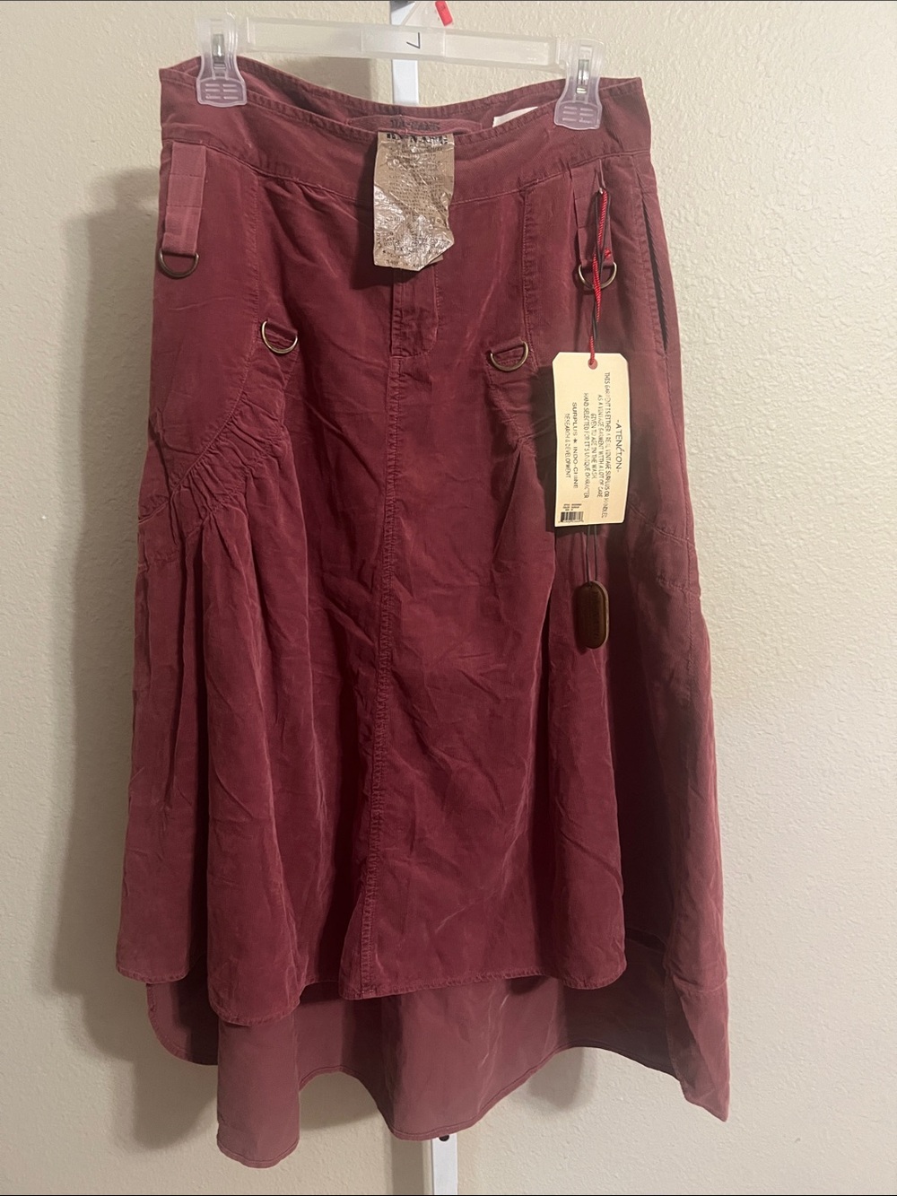 Da-Nang Boho Maxi Skirt in Deep Wine Hippie Vintage